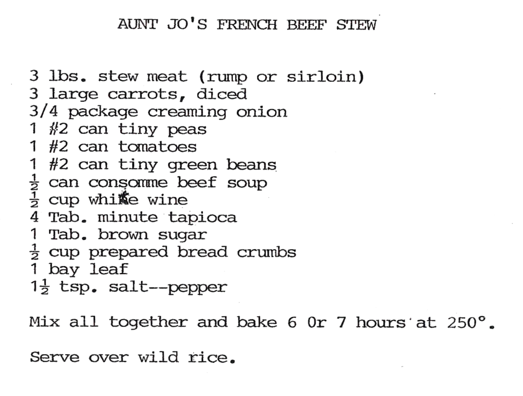 Aunt Jos French Beef Stew Image